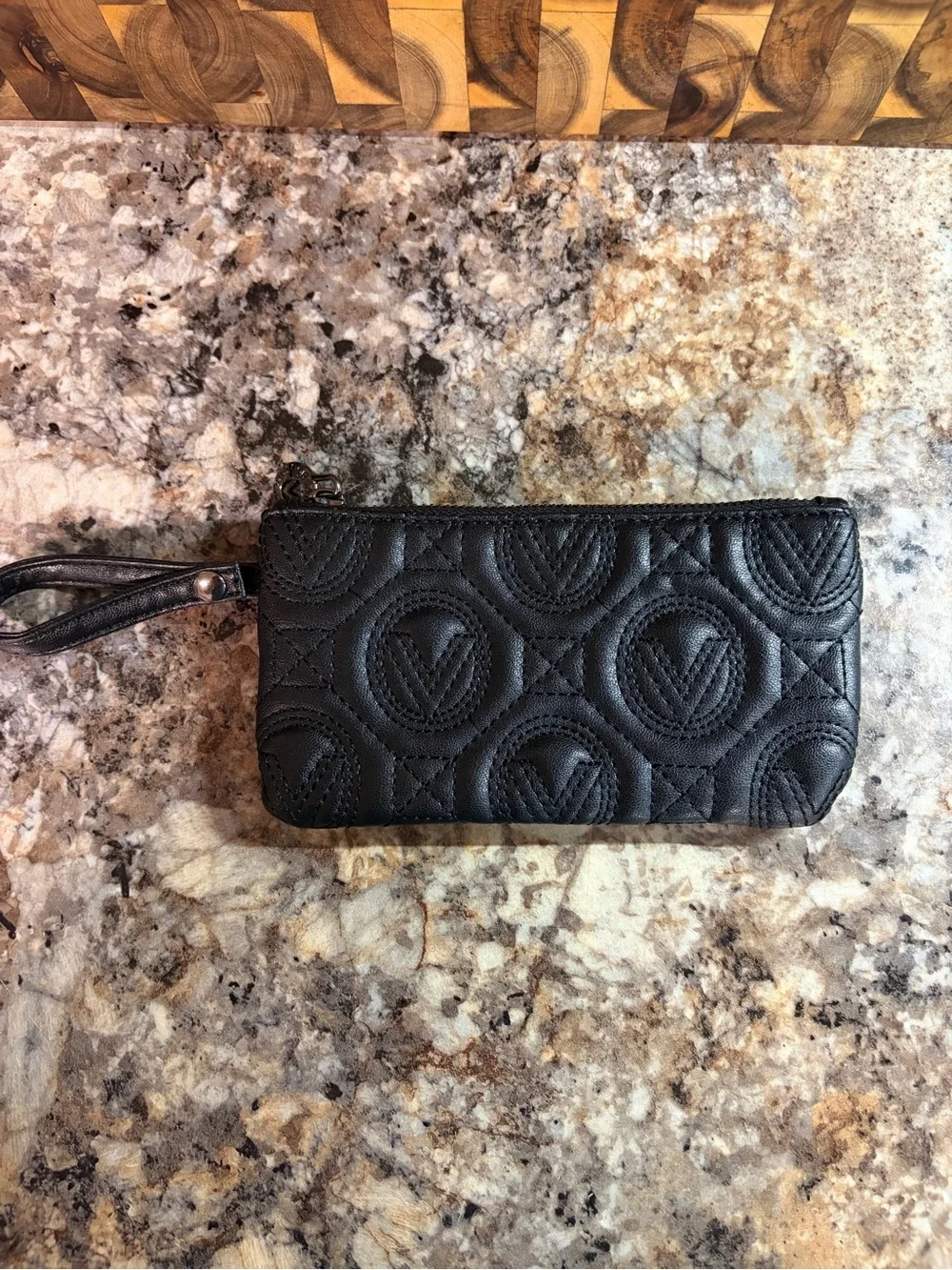 Black Quilted Wristlet Wallet - Women Bags